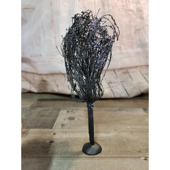 Halloween black nest glitter scary Bare Branch tree Department 56 Village access - Picture 3 of 4